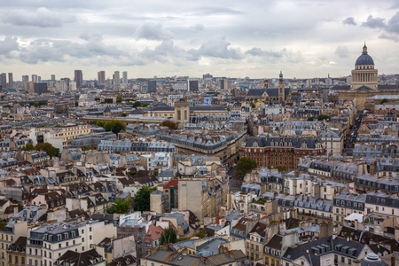 巴黎市上空鸟瞰图