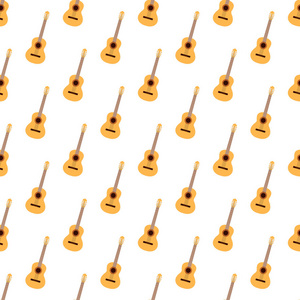古典声学吉他的向量无缝的样式