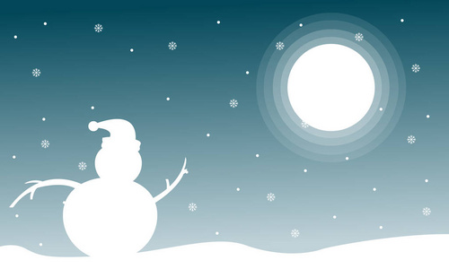 圣诞雪人与夜间景观