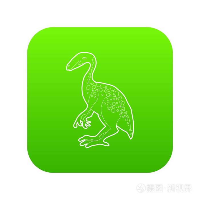 年轻的恐龙图标绿色向量插画-正版商用图片0tg37y-摄图新视界
