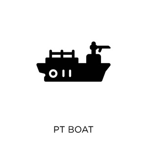 pt 小船图标。从交通收藏的 pt 船符号设计