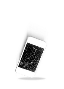 现代手机坏了屏幕上白坝孤立图片