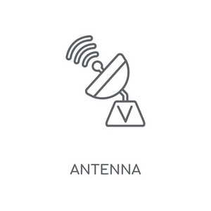 天线线性图标。天线概念冲程符号设计。薄的图形元素向量例证, 在白色背景上的轮廓样式, eps 10