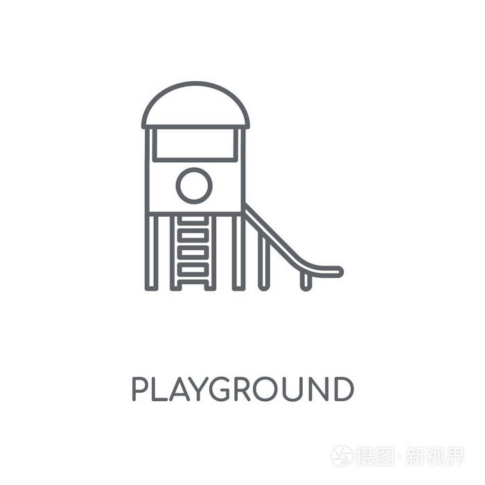 游乐场概念笔画符号设计.