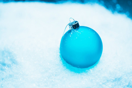 雪新冷圆蓝色圣诞球