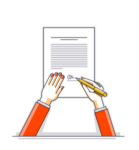 企业妇女签合同正式文件盖章, 老板娘签下命令或指令, 批准处置, ceo