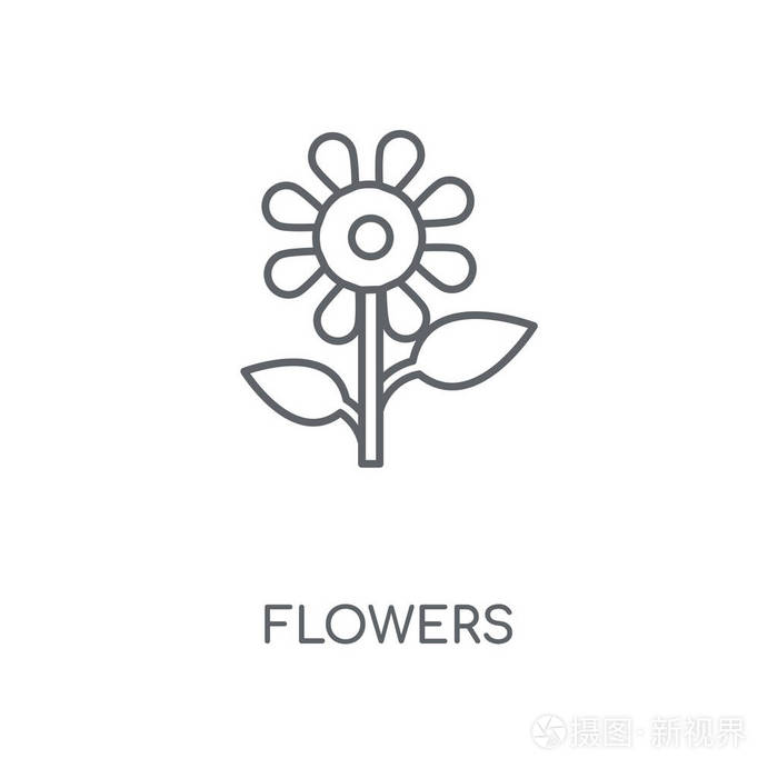 花线形图标 花卉概念笔画符号设计 薄的图形元素向量例证 在白色背景上的轮廓样式 Eps 10插画 正版商用图片0tgen3 摄图新视界