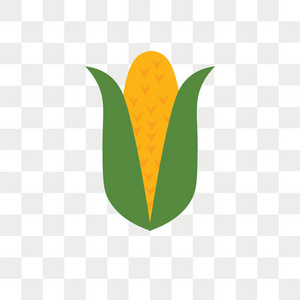 玉米矢量图标在透明背景下被隔离, 玉米标志 d