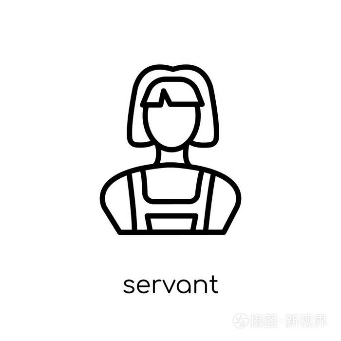 插画 仆人图标.