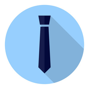 领带，领带长长的阴影平图标矢量图