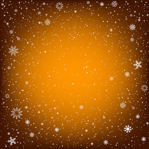 圣诞橙色背景与雪