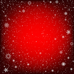 圣诞节红色背景与雪