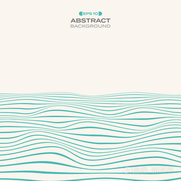 蓝色条纹线波浪形图案背景, 插图向量 eps10