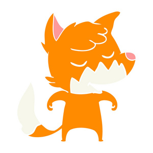 友好的平板颜色风格动画片狐狸