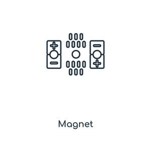 在时尚的设计风格磁铁图标。在白色背景上隔离的磁铁图标。磁铁矢量图标简单和现代平面符号为网站, 移动, 标志, 应用程序, ui。