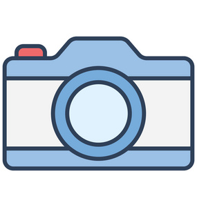 相机, 数码相机隔离矢量图标, 可以很容易地编辑在任何大小或修改