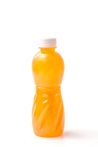 瓶桔汁分离在白色背景上