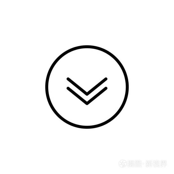 向下滚动图标。矢量滚动系统