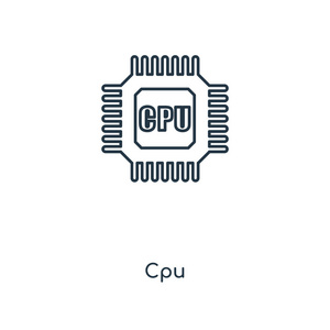 新潮设计风格的 cpu 图标。在白色背景上隔离的 cpu 图标。cpu 矢量图标简单而现代的平面符号为网站手机徽标应用程序