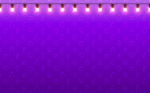紫色背景与装饰灯笼为圣诞节和新