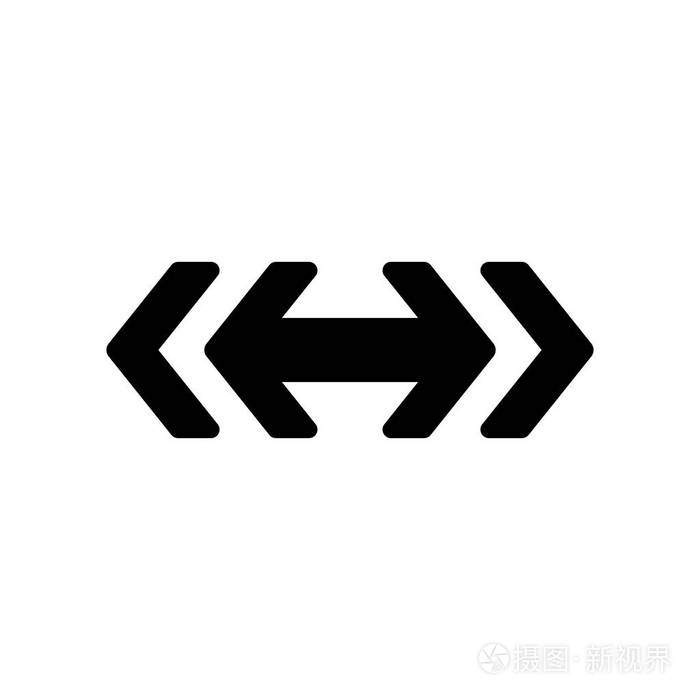 时尚双箭头徽标概念的白色背景从用户界面和 web 导航集合.