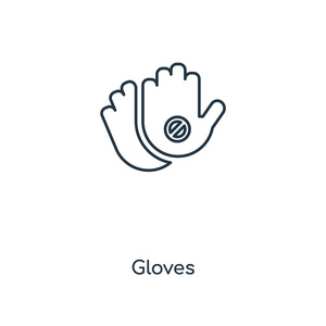 时尚设计风格的手套图标。在白色背景上查出的手套图标。手套矢量图标简单和现代平面符号为网站, 移动, 标志, 应用程序, ui。手