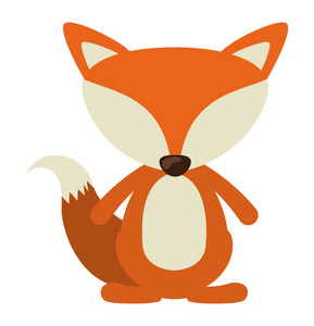 孤立的狐狸卡通设计