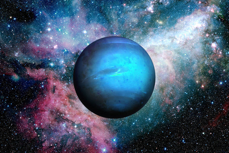 行星海王星。外层空间背景