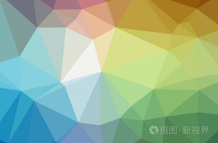 抽象低聚蓝色,橙色和绿色水平背景的例证