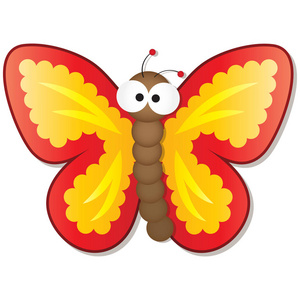 可爱的蝴蝶与大眼神眼睛动画片向量例证照片