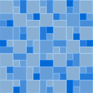 3d 蓝色马赛克瓷砖墙, 向量例证样式背景