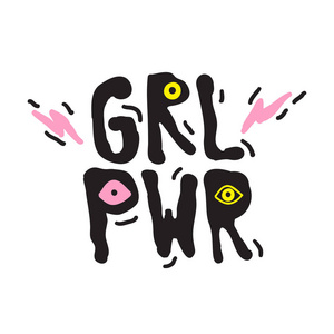 grl pwr 短篇报价。女孩力量可爱的例证