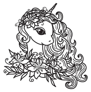 独角兽剪影图片