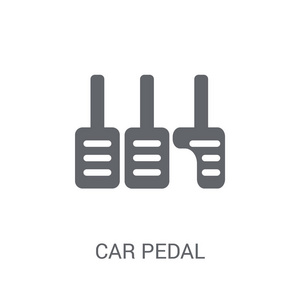 时尚的汽车踏板标志概念上的白色背景从汽车零部件收集.