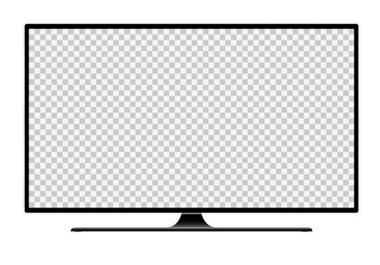 黑电视的现实例证与立场和空白透明被隔绝的屏幕与空间为您的文本或图片被隔绝的向量在白色背景