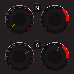车速表矢量插图 rgb 模式