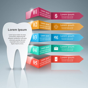业务信息图表。牙齿图标
