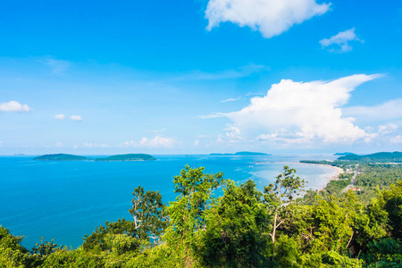 风景点 matsee 与海和山在春蓬省泰国