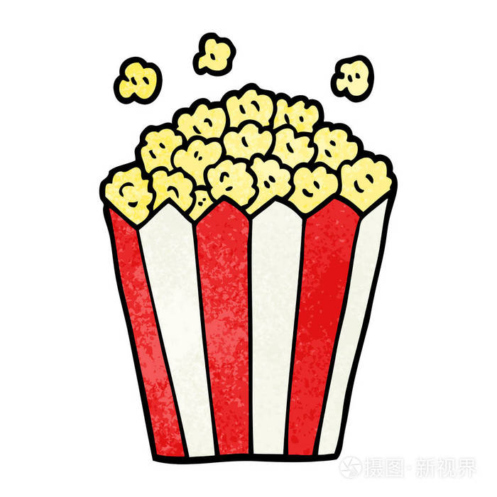 动画片涂鸦电影院爆米花