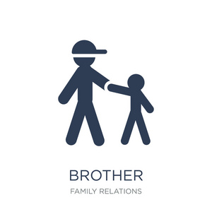 兄弟图标。时尚的平面向量兄弟图标在白色背景从家庭关系汇集, 向量例证可用于网络和移动, eps10