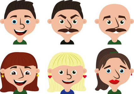 儿童绘画人头图片