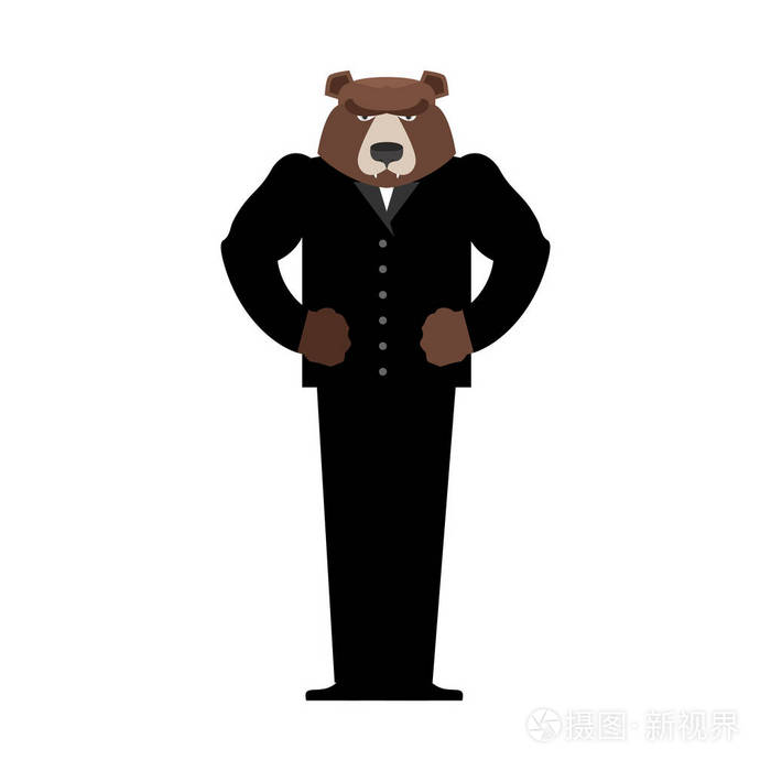 熊经理商人穿西装.野生动物的人.林前