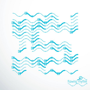 由奇妙的形状和线条组成.设计的全彩色插图.