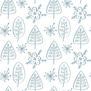 圣诞矢量无缝模式斯堪的纳维亚风格。最适合枕头, 排版设计, 窗帘