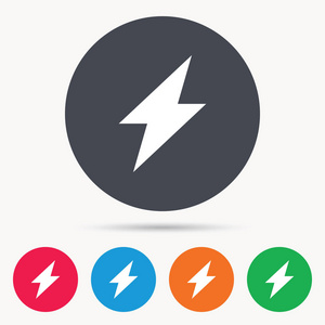 闪电图标.电力能源的功率标志照片