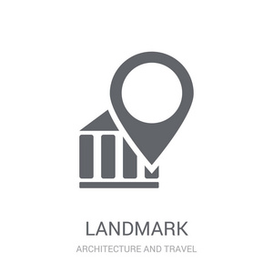 地标图标。时尚地标标志概念的白色背景从建筑和旅游收藏。适用于 web 应用移动应用和打印媒体