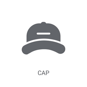 盖帽 图标。时尚帽标志的概念上的白色背景从服装收藏。适用于 web 应用移动应用和打印媒体