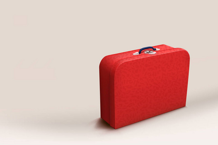 明亮的红色行李箱