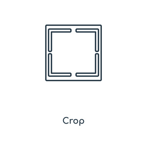 流行设计风格的作物图标。在白色背景上隔离的裁剪图标。作物矢量图标简单和现代平面符号为网站, 移动, 标志, 应用程序, ui。作