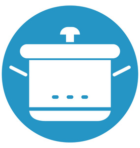 烹饪锅隔离矢量图标, 可以很容易地修改或编辑